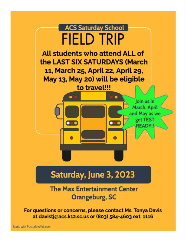 Saturday School Field Trip to the Max in Orangeburg on June 3 2023