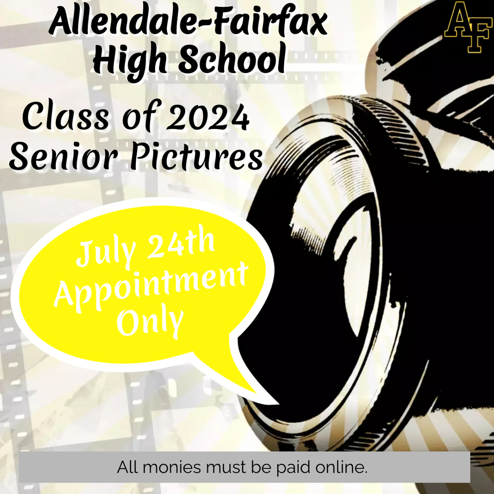 Allendale Fairfax High School Class of 2024 Senior Picture Day July 24 Appointment Only