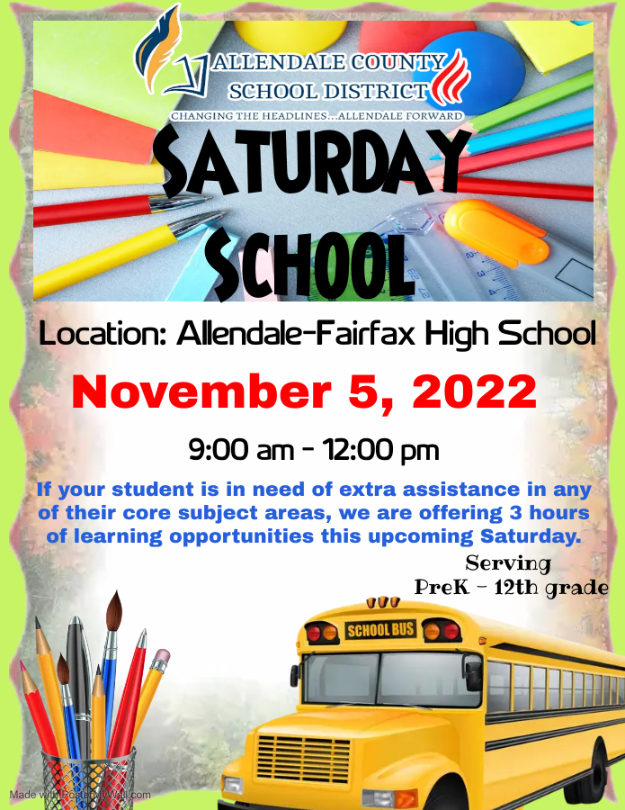 Saturday School 11 5 22 Allendale Fairfax Elementary School