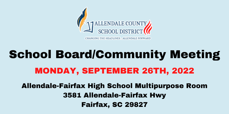 school board/community meeting monday, September 26th 2022 allendale-fairfax high school multipurpose room