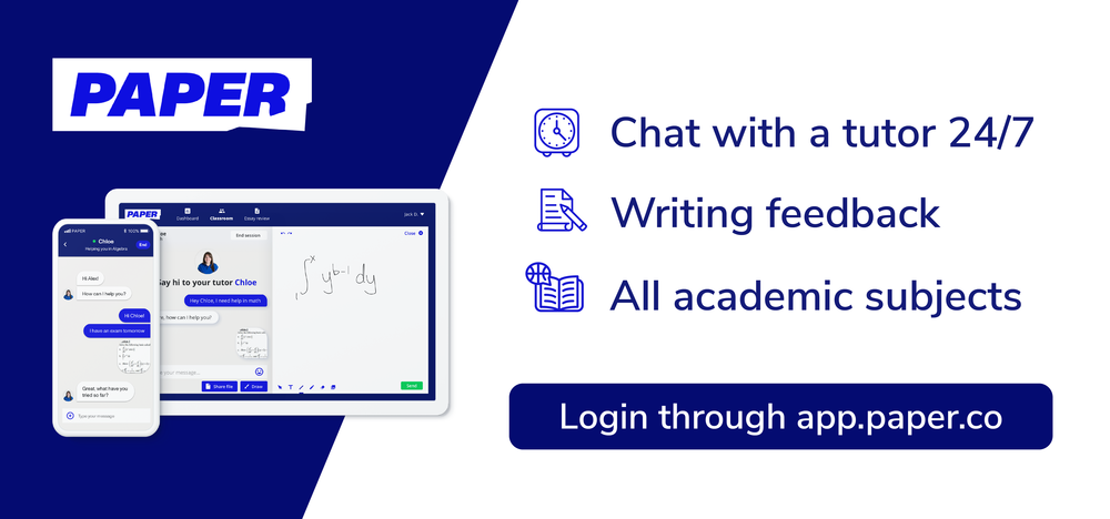 paper chat with a tutor writing feedback all academic subjects login through app.paper.co