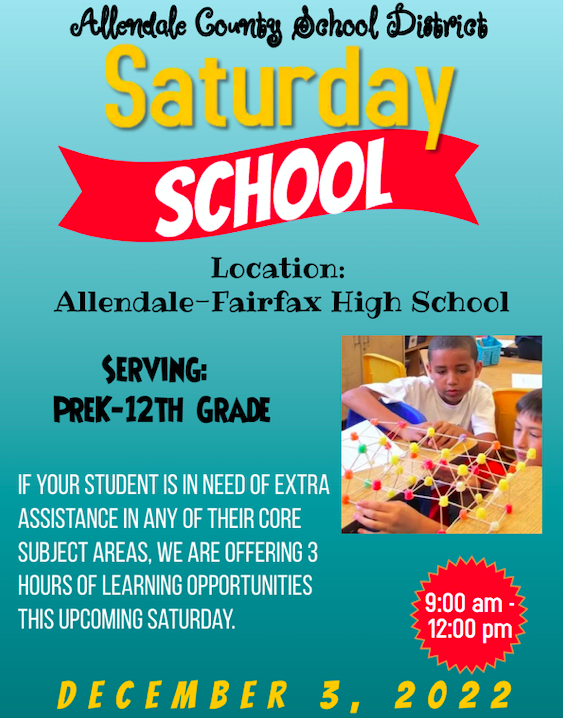 Saturday School 12 3 22 Allendale County Schools