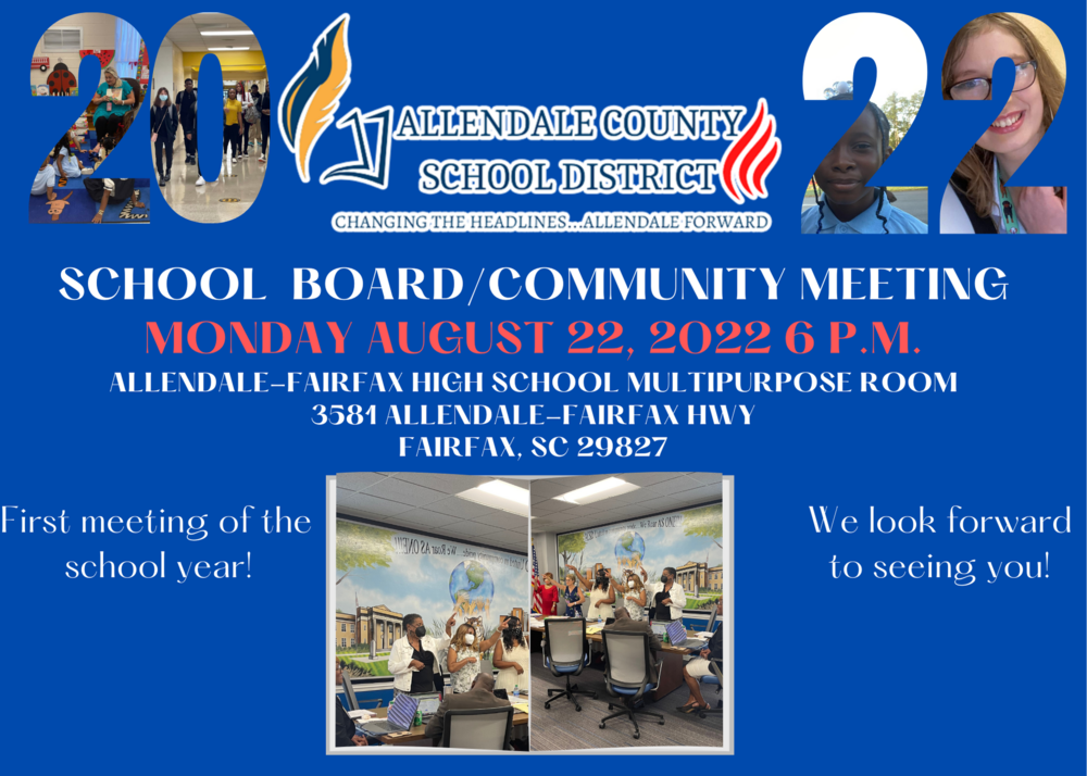 1st school board/comm mtg