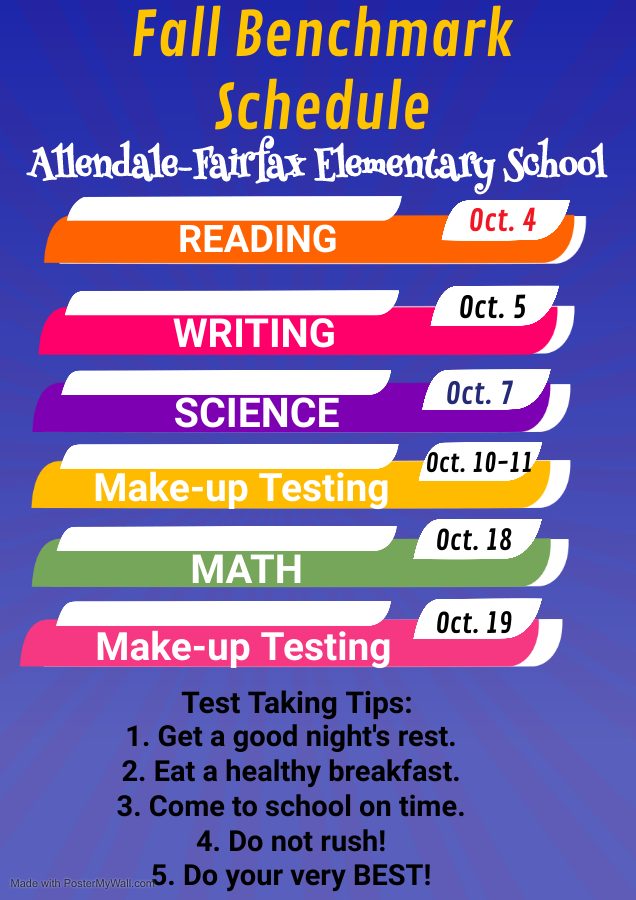 FALL BENCHMARK SCHEDULES