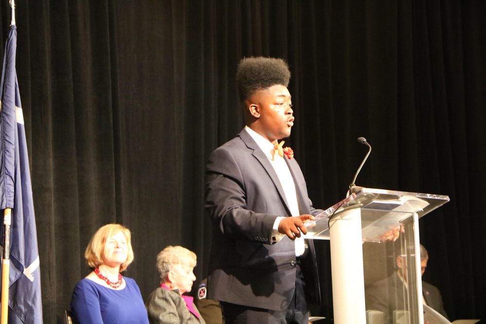 Benjamin Gadson delivers responsive reading at 75th Anniversary of Liberation of Auschwitz Commemoration