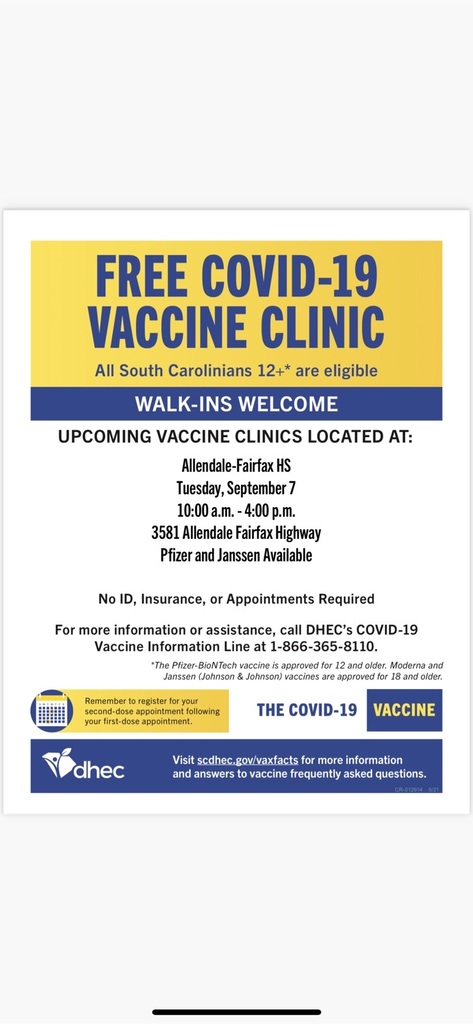 DHEC Vaccine Drive