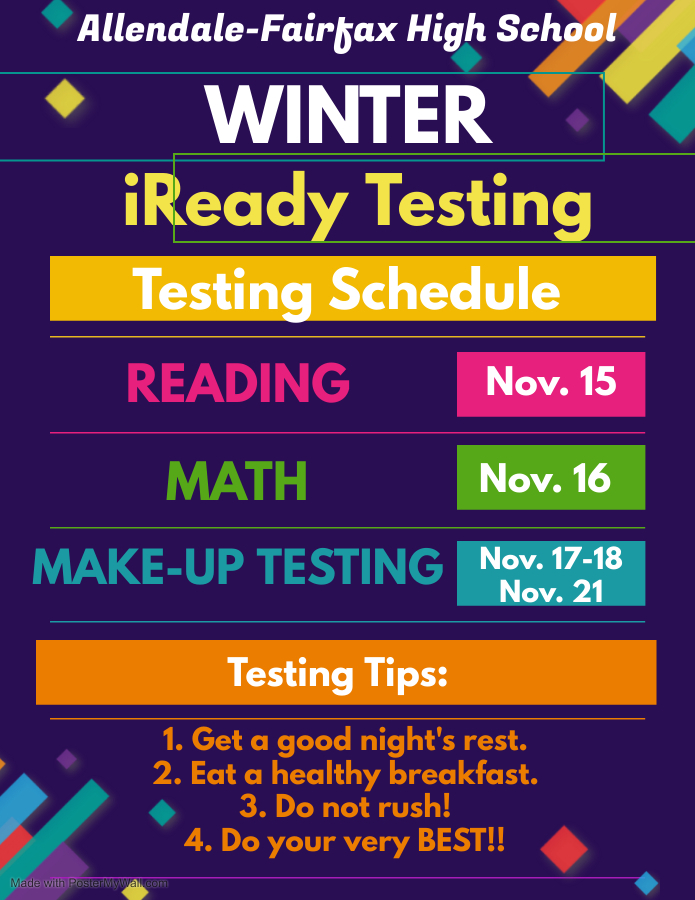 iReady Testing Schedule 