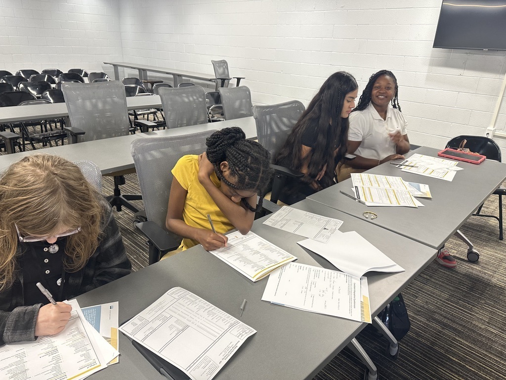students filling out applications
